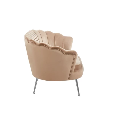 Elegantes Zweisitzer-Sofa IGLIKA – Cappuccino / silberne Beine