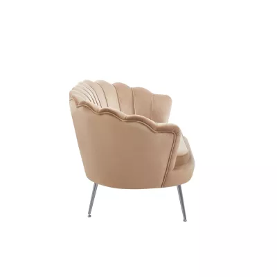 Elegantes Zweisitzer-Sofa IGLIKA – Cappuccino / silberne Beine