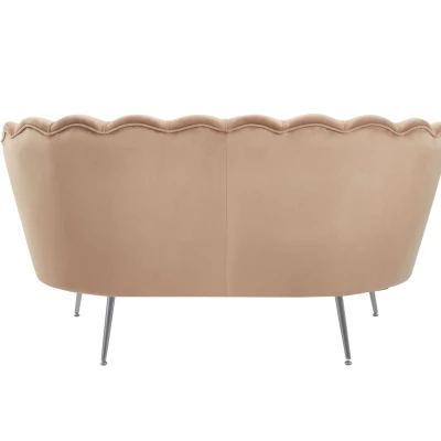 Elegantes Zweisitzer-Sofa IGLIKA – Cappuccino / silberne Beine