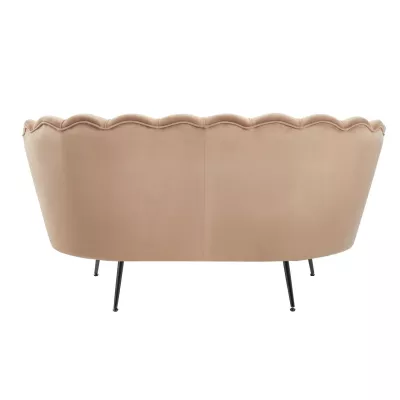 Elegantes Zweisitzer-Sofa IGLIKA – Cappuccino / schwarze Beine