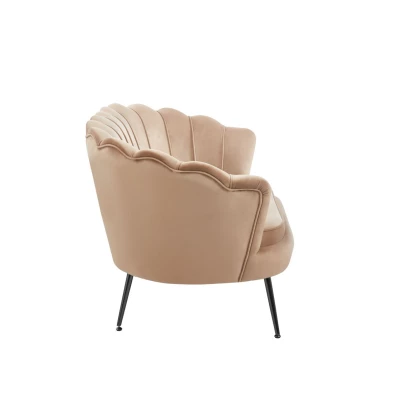 Elegantes Zweisitzer-Sofa IGLIKA – Cappuccino / schwarze Beine