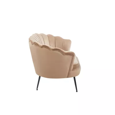 Elegantes Zweisitzer-Sofa IGLIKA – Cappuccino / schwarze Beine