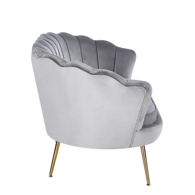 Elegantes Zweisitzer-Sofa IGLIKA – grau / goldene Beine