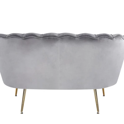 Elegantes Zweisitzer-Sofa IGLIKA – grau / goldene Beine