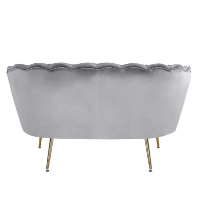 Elegantes Zweisitzer-Sofa IGLIKA – grau / goldene Beine