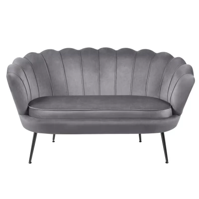 Elegantes Zweisitzer-Sofa IGLIKA – grau / schwarze Beine