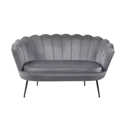Elegantes Zweisitzer-Sofa IGLIKA – grau / schwarze Beine