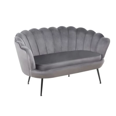 Elegantes Zweisitzer-Sofa IGLIKA – grau / schwarze Beine