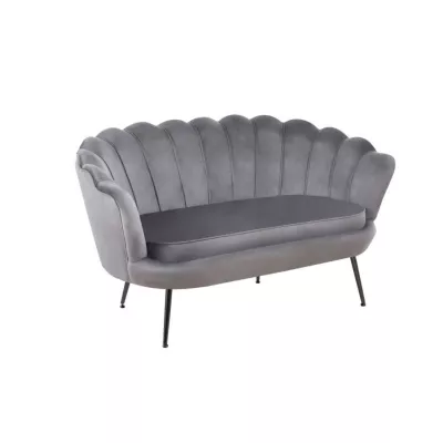 Elegantes Zweisitzer-Sofa IGLIKA – grau / schwarze Beine