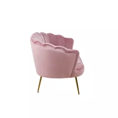 Elegantes Zweisitzer-Sofa IGLIKA – rosa/goldene Beine
