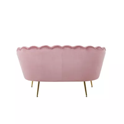 Elegantes Zweisitzer-Sofa IGLIKA – rosa/goldene Beine