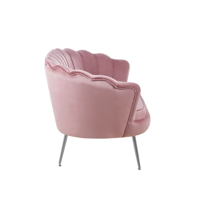 Elegantes Zweisitzer-Sofa IGLIKA – rosa / silberne Beine