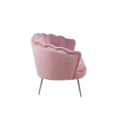 Elegantes Zweisitzer-Sofa IGLIKA – rosa / silberne Beine