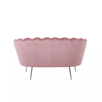 Elegantes Zweisitzer-Sofa IGLIKA – rosa / silberne Beine