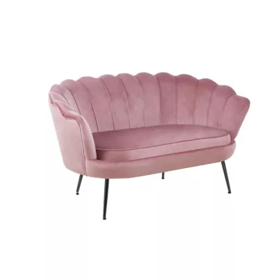 Elegantes Zweisitzer-Sofa IGLIKA – rosa / schwarze Beine