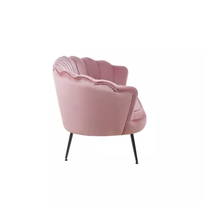 Elegantes Zweisitzer-Sofa IGLIKA – rosa / schwarze Beine