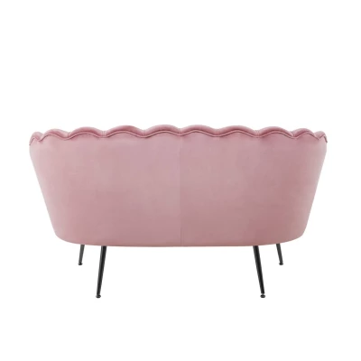 Elegantes Zweisitzer-Sofa IGLIKA – rosa / schwarze Beine