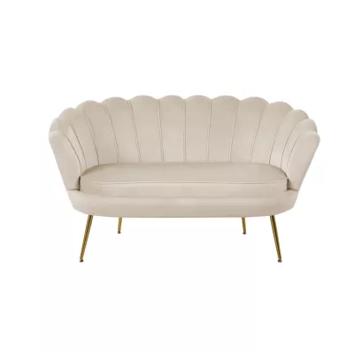 Elegantes Zweisitzer-Sofa IGLIKA – beige / goldene Beine