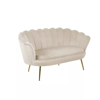 Elegantes Zweisitzer-Sofa IGLIKA – beige / goldene Beine