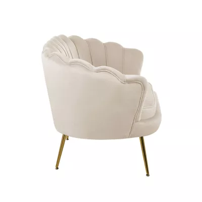 Elegantes Zweisitzer-Sofa IGLIKA – beige / goldene Beine