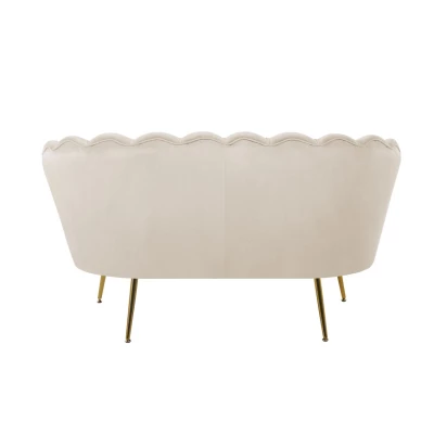 Elegantes Zweisitzer-Sofa IGLIKA – beige / goldene Beine
