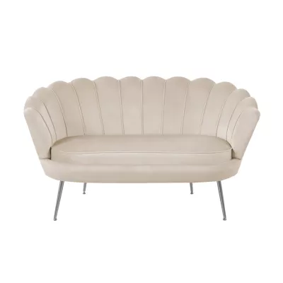 Elegantes Zweisitzer-Sofa IGLIKA – beige / silberne Beine