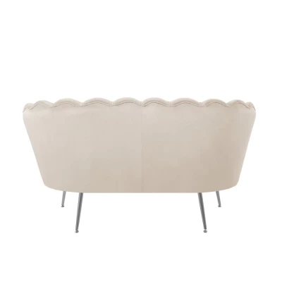 Elegantes Zweisitzer-Sofa IGLIKA – beige / silberne Beine