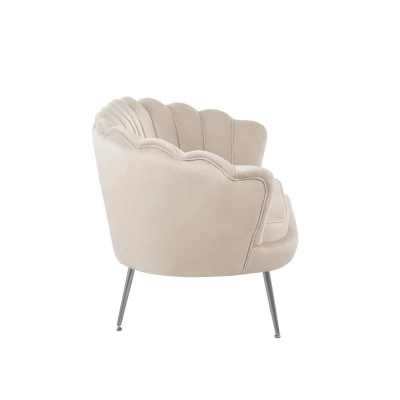 Elegantes Zweisitzer-Sofa IGLIKA – beige / silberne Beine
