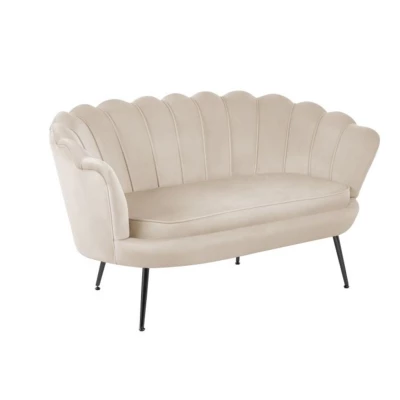 Elegantes Zweisitzer-Sofa IGLIKA – beige / schwarze Beine