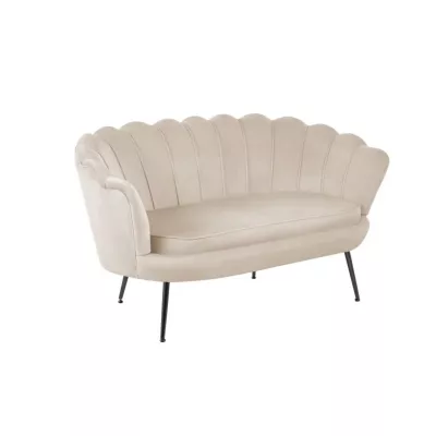Elegantes Zweisitzer-Sofa IGLIKA – beige / schwarze Beine