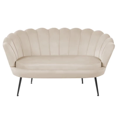 Elegantes Zweisitzer-Sofa IGLIKA – beige / schwarze Beine