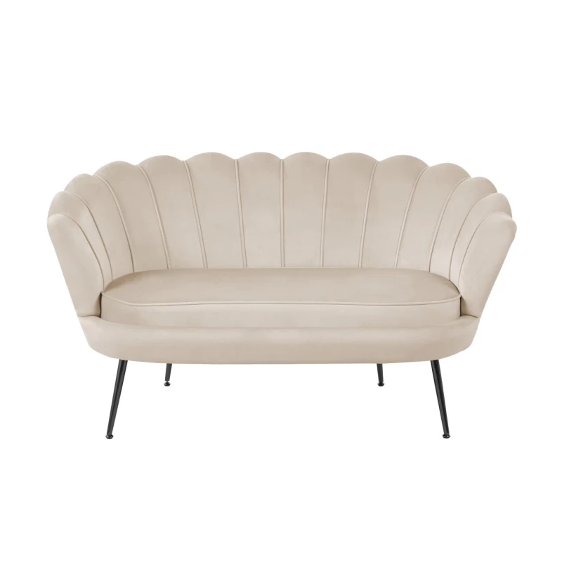Elegantes Zweisitzer-Sofa IGLIKA – beige / schwarze Beine