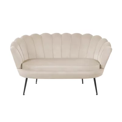 Elegantes Zweisitzer-Sofa IGLIKA – beige / schwarze Beine