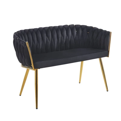 Designer-Doppelsessel HANIFE – Schwarz/Gold