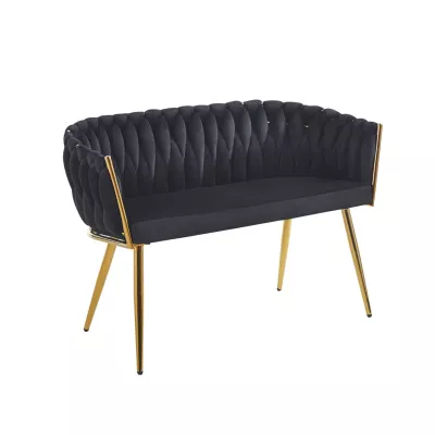 Designer-Doppelsessel HANIFE – Schwarz/Gold