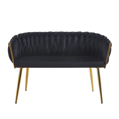Designer-Doppelsessel HANIFE – Schwarz/Gold