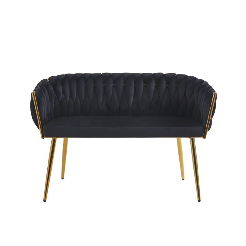Designer-Doppelsessel HANIFE – Schwarz/Gold