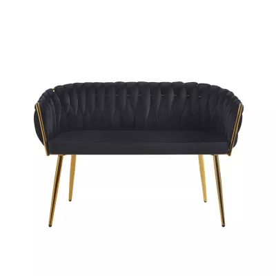Designer-Doppelsessel HANIFE – Schwarz/Gold