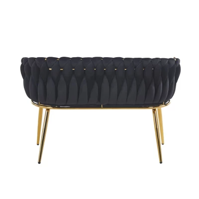 Designer-Doppelsessel HANIFE – Schwarz/Gold