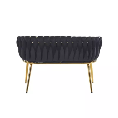 Designer-Doppelsessel HANIFE – Schwarz/Gold