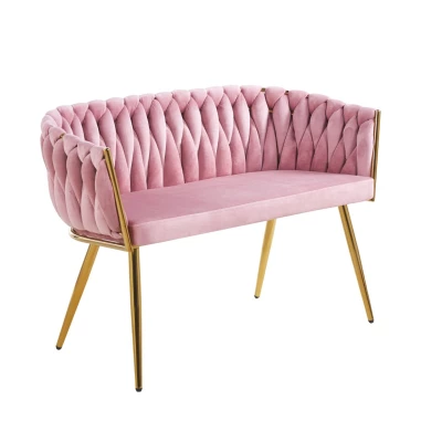 Designer-Doppelsessel HANIFE – rosa/gold