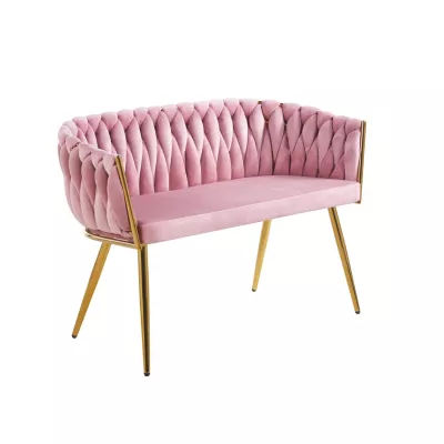 Designer-Doppelsessel HANIFE – rosa/gold