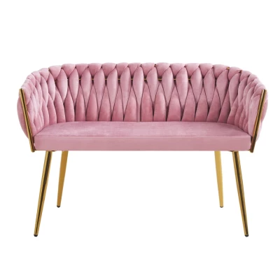 Designer-Doppelsessel HANIFE – rosa/gold