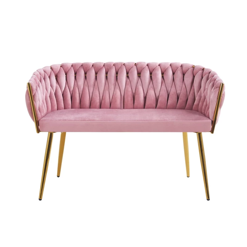 Designer-Doppelsessel HANIFE – rosa/gold