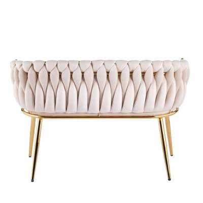 Designer-Doppelsessel HANIFE – Beige/Gold