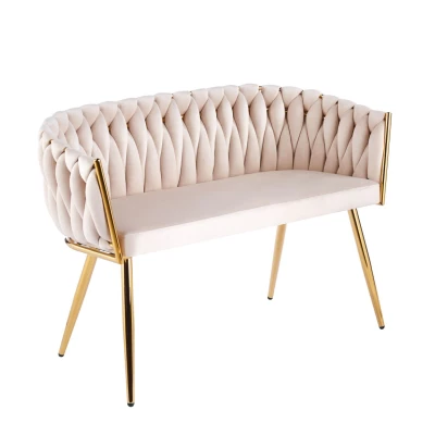 Designer-Doppelsessel HANIFE – Beige/Gold