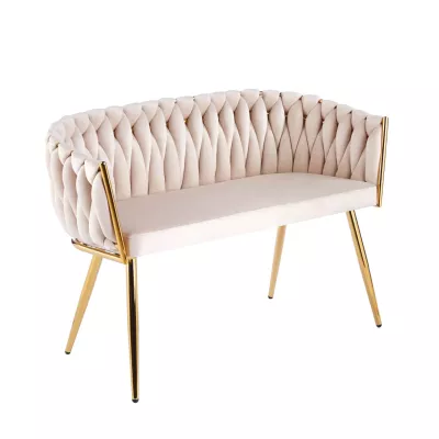 Designer-Doppelsessel HANIFE – Beige/Gold