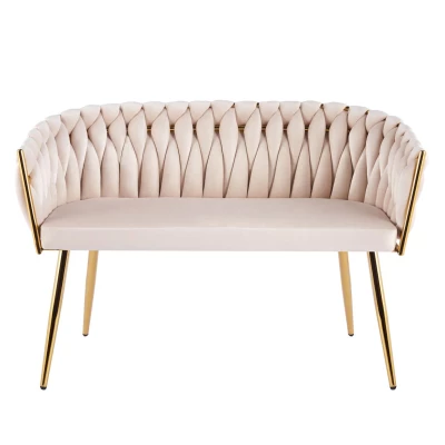 Designer-Doppelsessel HANIFE – Beige/Gold