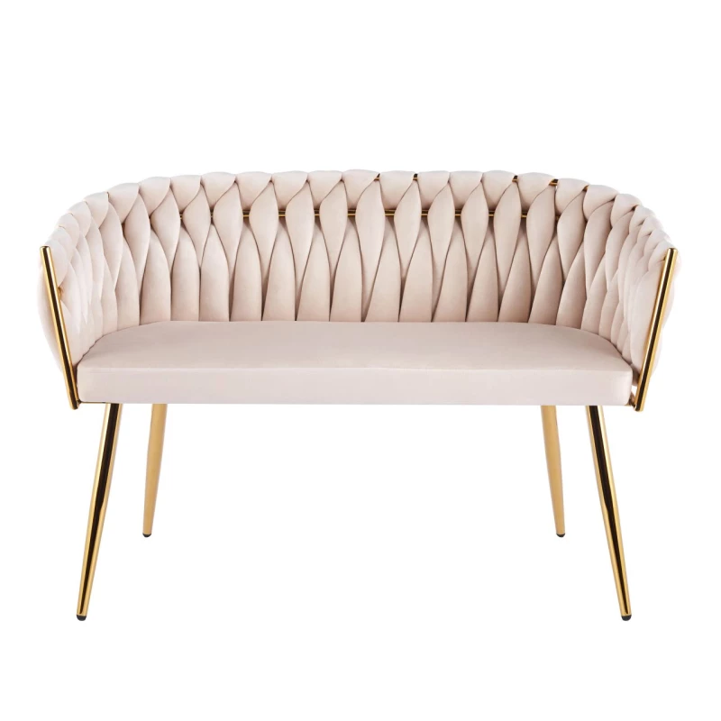 Designer-Doppelsessel HANIFE – Beige/Gold