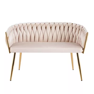 Designer-Doppelsessel HANIFE – Beige/Gold